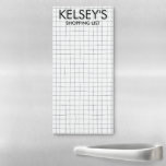 MINIMALIST GRID Meal Plan Grocery Shopping List Magnetic Notepad<br><div class="desc">Make your shopping lists in style with this customizable grocery shopping or meal planning notepad. Add custom text to suit your needs. Hand drawn lines make a fun grid and make it easy to write on the list but you can delete them if you like. Check my shop for more!...</div>