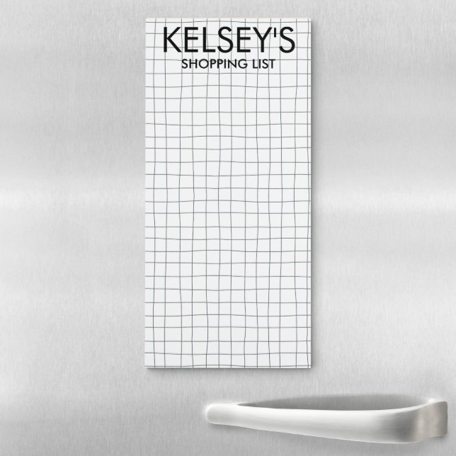 MINIMALIST GRID Meal Plan Grocery Shopping List Magnetic Notepad (In Situ)