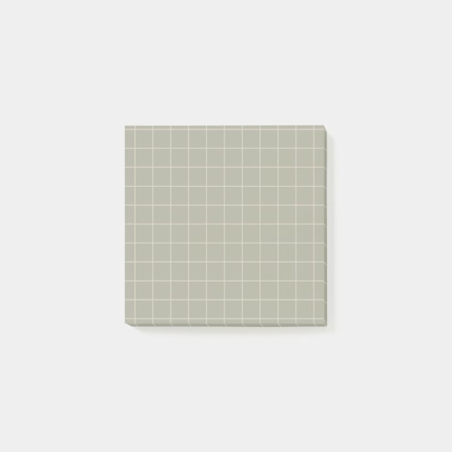 Minimalist Grid Notes in Sage Earth Tones  (Front)