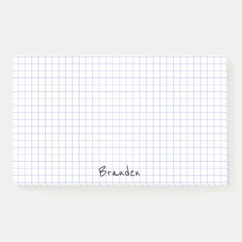 Minimalist Grid Paper Name Initial or Monogram Post_it Notes
