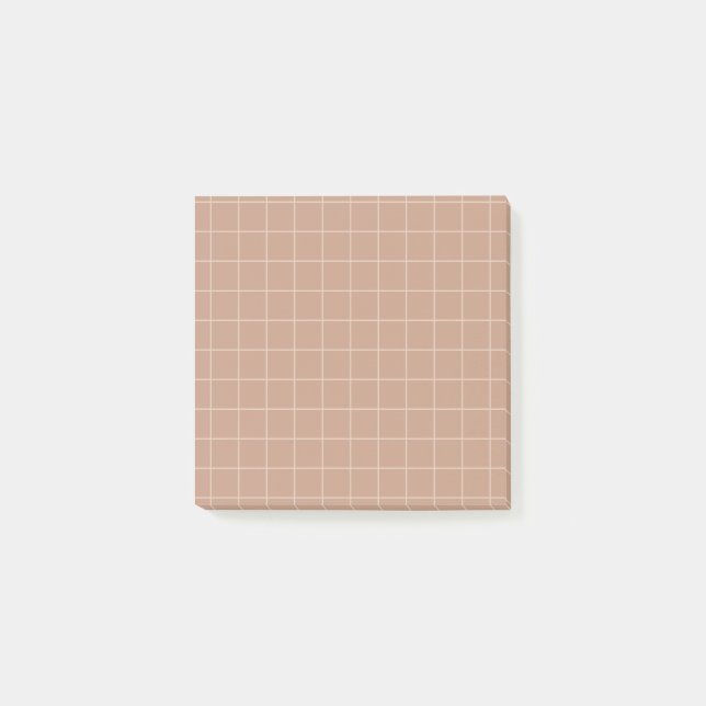 Minimalist Grid Post-it® Notes in Earth Tones (Front)