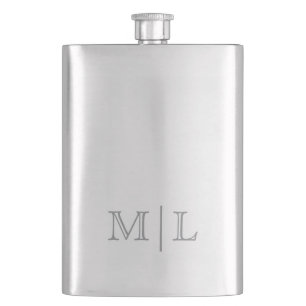 Minimalist Groomsman Gift Monogrammed Flask