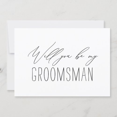 Minimalist Groomsman Wedding Proposal Card