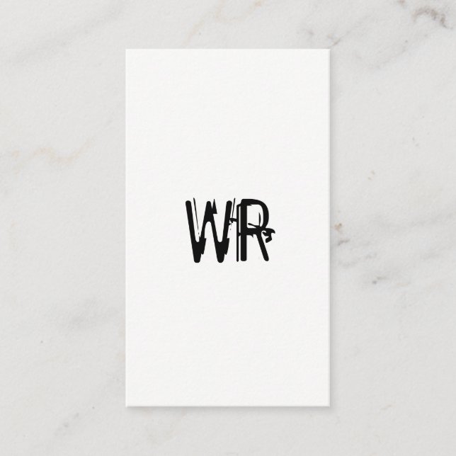 Minimalist Grunge Monogram Business Card (Front)