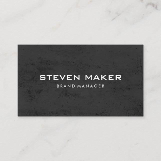 Minimalist Grunge Slate Gray Business Card (Front)