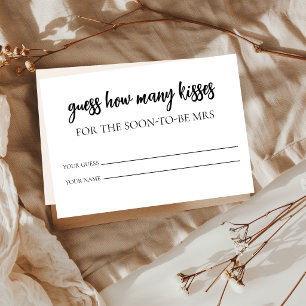 Minimalist Guess How Many Kisses Game Ticket Card