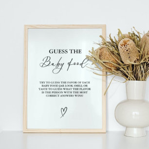 Minimalist Guess The Baby Food Baby Shower Game Poster