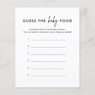 Minimalist Guess The Baby Food Game Cards