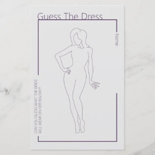 Minimalist Guess the Dress Bridal Shower Game