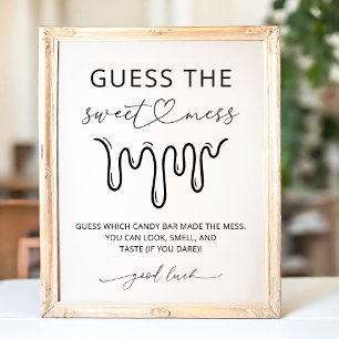 Minimalist Guess the Sweet Mess Baby Shower Sign