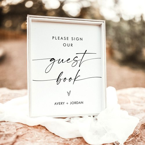 Minimalist Guest Book Sign  Modern Wedding Sign