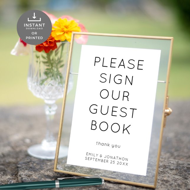Minimalist Guest Book Wedding Sign (Creator Uploaded)