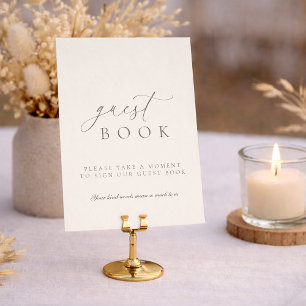 Minimalist Guest Book Wedding Sign in Soft Neutral Invitation