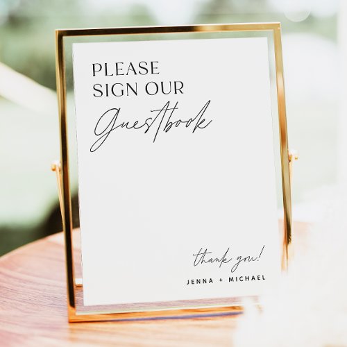Minimalist Guestbook Sign  Wedding Guest Book