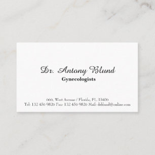 Minimalist Gynecologist Business Card