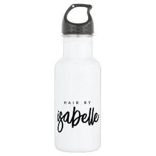 Minimalist Hair Stylist Black Brush Script White Stainless Steel Water Bottle