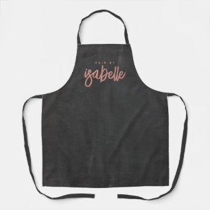 Minimalist Hair Stylist Dusty Pink Script Black Apron