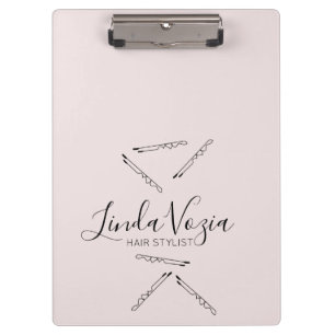 Minimalist Hair Stylist Line Art Hair Clipboard