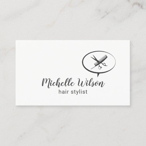 Minimalist Hair Stylist Typography Beauty Salon Business Card