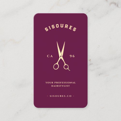 Minimalist Hairstylist Barbershop Scissors Business Card