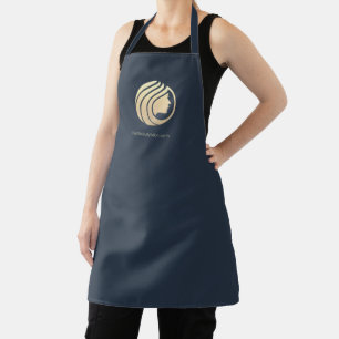 Minimalist Hairstylist Beauty Salon Navy Gold Apron