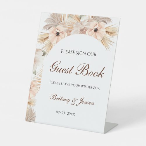 Minimalist Half Arch Guest Registry Guest Book Pedestal Sign