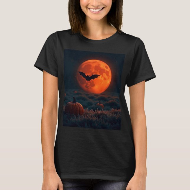Minimalist Halloween Bat Wallpaper 🌙 T-Shirt (Front)