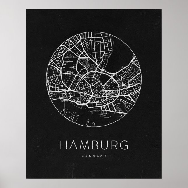 Minimalist Hamburg City Map Poster (Front)