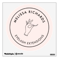 Minimalist Hand and Lashes Circle Logo Pink