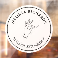 Minimalist Hand and Lashes Circle Logo Pink