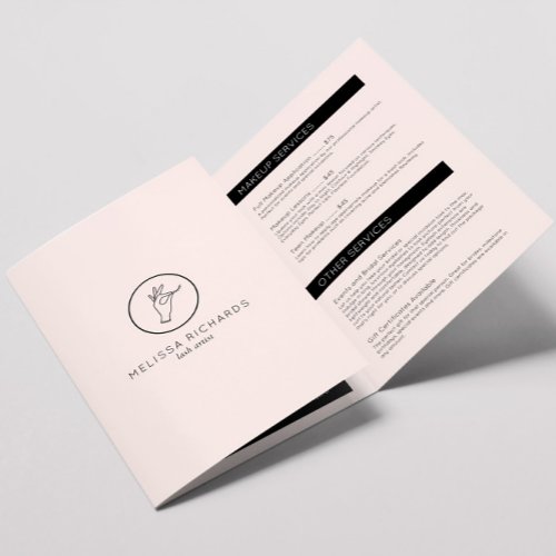 Minimalist Hand and Lashes Pink Brochure