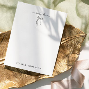 Minimalist Hand-Drawn Bow Elegant Note Card