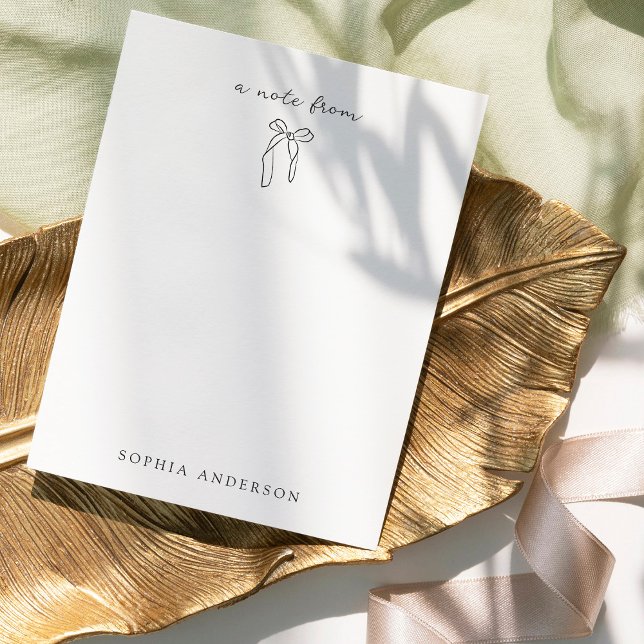 Minimalist Hand-Drawn Bow | Elegant Note Card (Creator Uploaded)