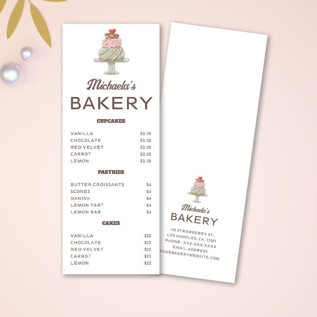 Minimalist Hand-Drawn Cake Bakery Menu (Creator Uploaded)