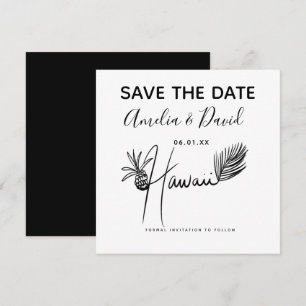 Minimalist Hand Drawn Hawaii Script Save the Date