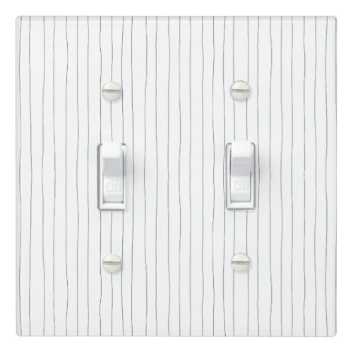 Minimalist Hand Drawn Lines Black White PinStripes Light Switch Cover