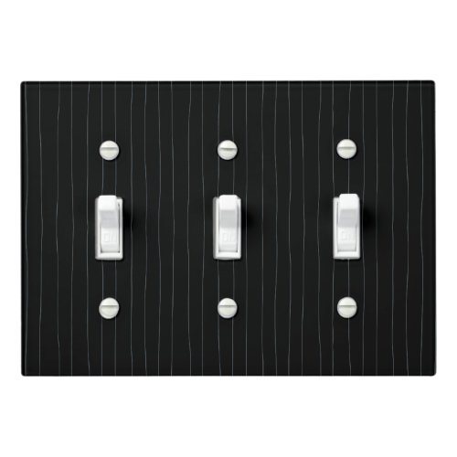 Minimalist Hand Drawn Lines Black White PinStripes Light Switch Cover