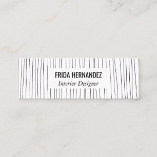 Minimalist Hand Drawn Lines Stripes Chic Elegant Mini Business Card