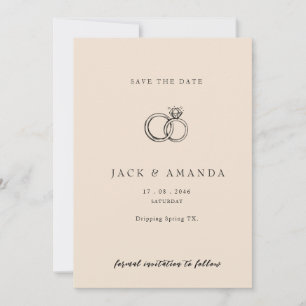 Minimalist hand drawn Script Wedding save the date