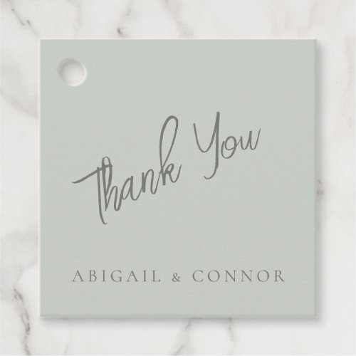 Minimalist Hand_drawn Vines Sage Green Gray Favor Tags