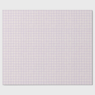 Minimalist Hand Drawn Wobbly Grid Check Lilac Wrapping Paper
