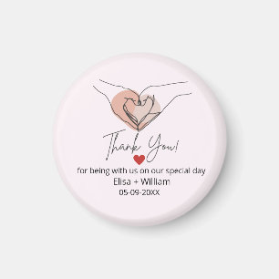 Minimalist Hand Heart Gesture Wedding Guest Gift M Magnet