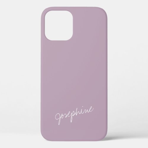 Minimalist Hand Lettering Name Dusty Lilac Custom  iPhone 12 Case