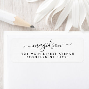 Minimalist Hand-written Elegant Script Family Name Label