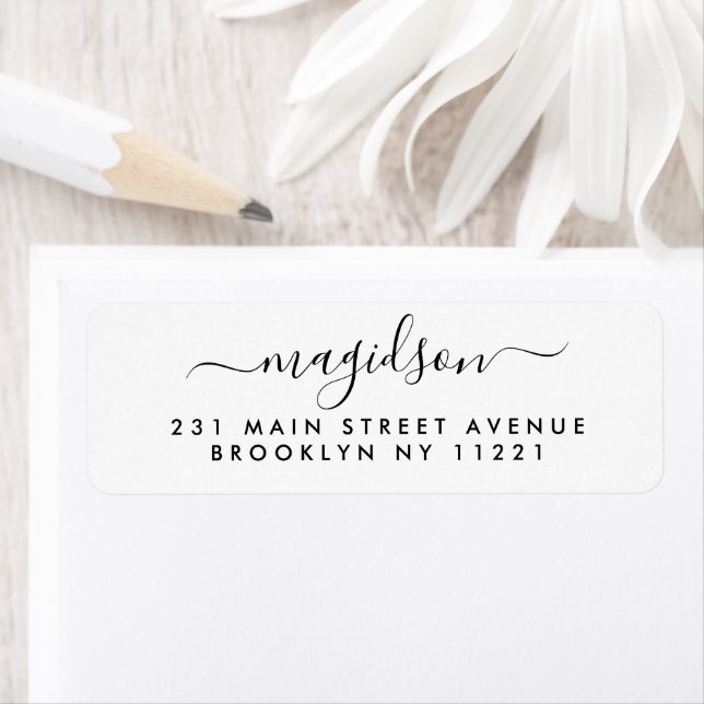 Minimalist Hand-written Elegant Script Family Name Label (Insitu)