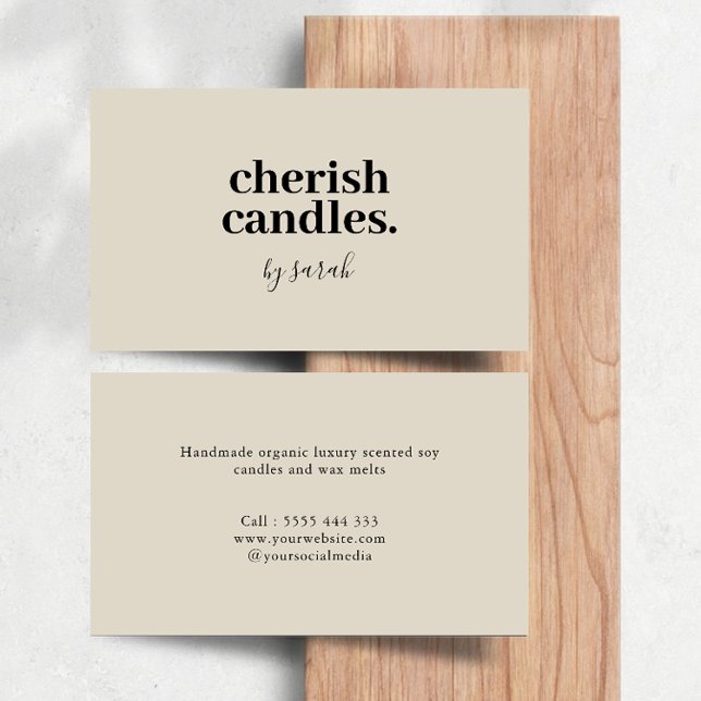 Minimalist Handmade Candle  Business Card (Creator Uploaded)