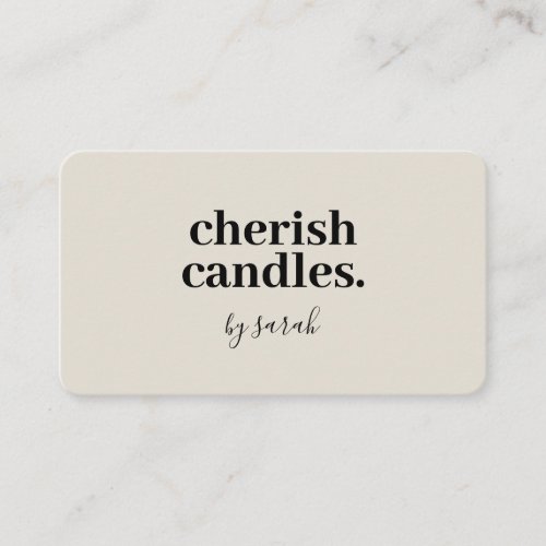 Minimalist Handmade Candle  Business Card