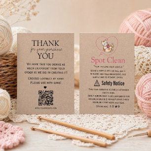 Minimalist Handmade Care Card with Thank You