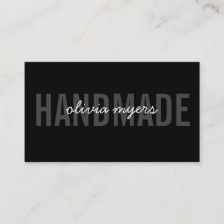 MINIMALIST HANDMADE simple white gray black Business Card