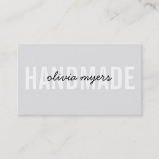 MINIMALIST HANDMADE simple white pale gray black Business Card